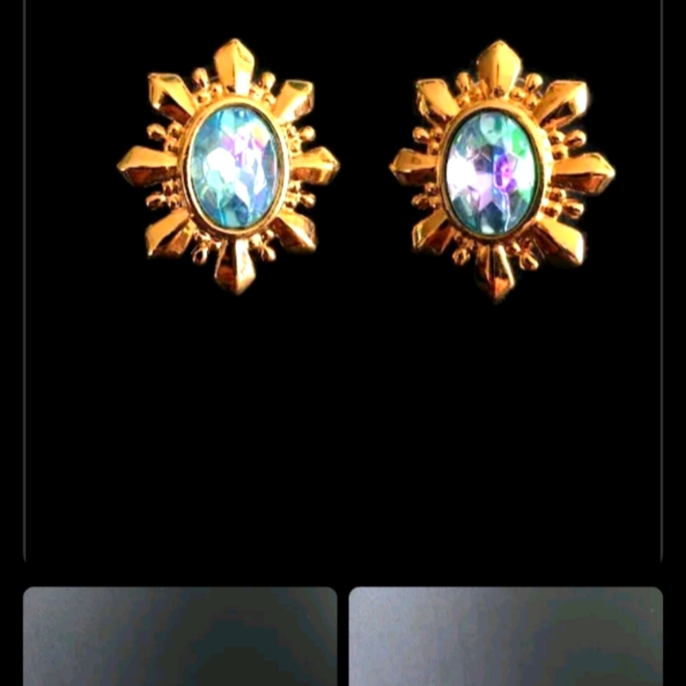 These Earrings Have The Avon Mark. Vintage Avon 1980's Blue Starburst